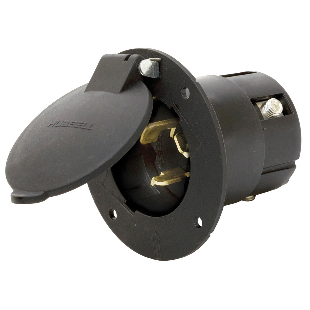 Product image for Hubbell CS8375LC Locking COV INLT, 50A 3P250V, 3P4W, LC