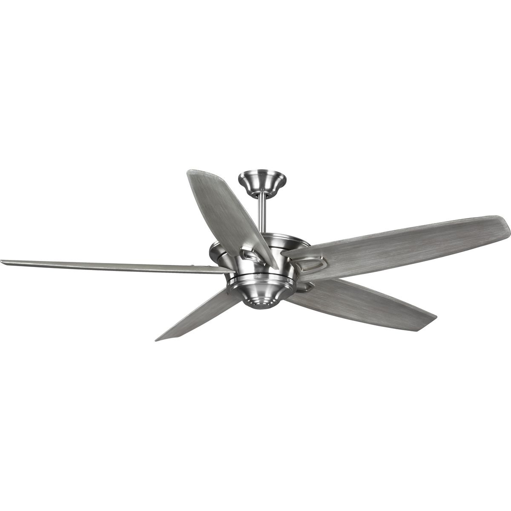 Product image for Progress P2560-09WW Caleb Collection 68-Inch 5-Blade Brushed Nickel AC Motor Transitional Ceiling Fan