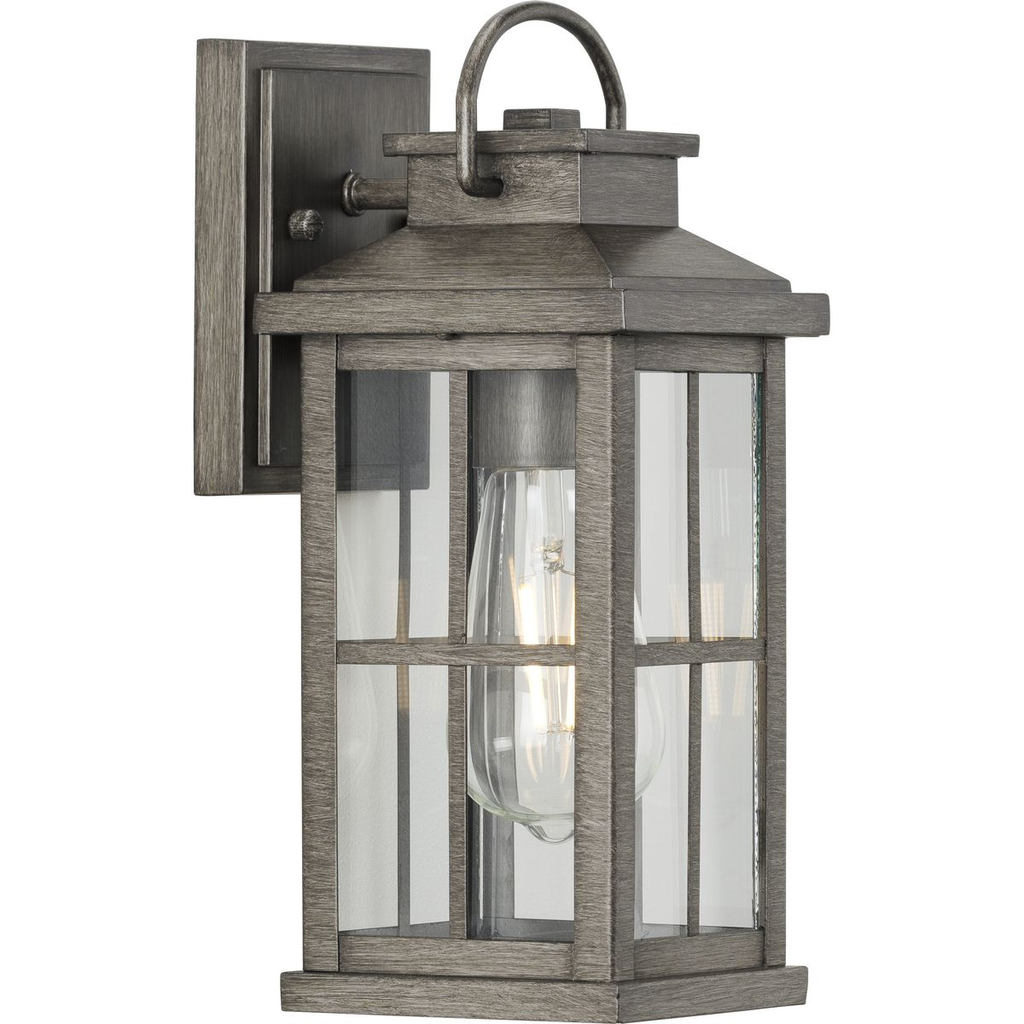 Product image for Progress P560264-103 Williamston Collection One-Light Antique Pewter and Clear Glass Transitional Style Small Outdoor Wall Lantern