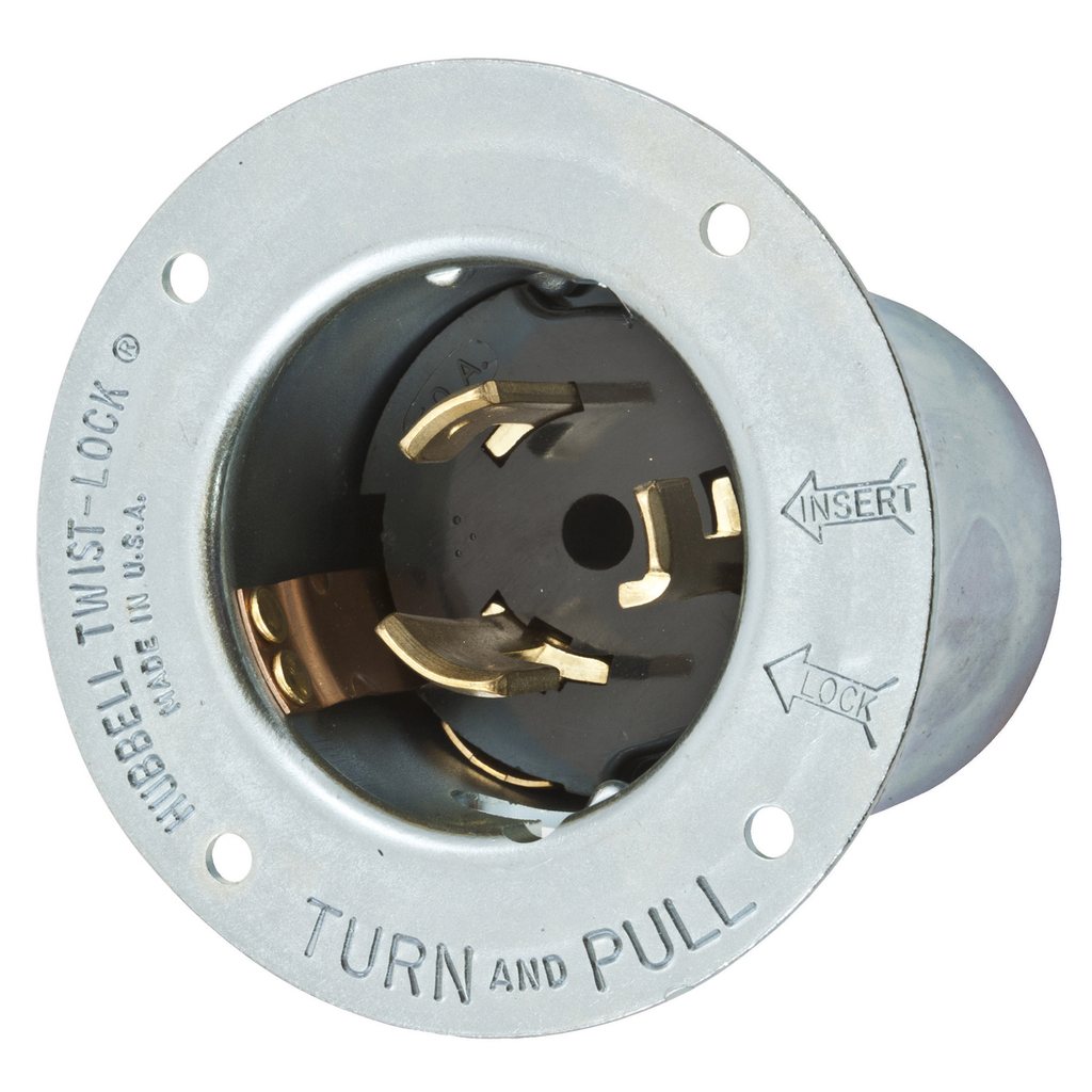 Product image for Hubbell Wiring Devices CS8475 50 Amp 480 VAC 2-Pole 3-Wire Steel Casing Flanged Inlet