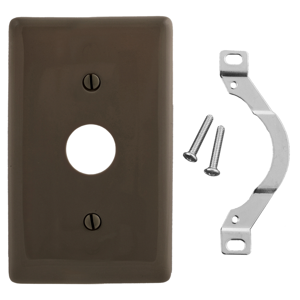 Product image for Hubbell NP730 WALLPLATE, 1-G, .625" OPNG, STRP MT, BR