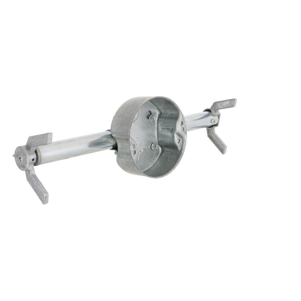Product image for Raco 936 Ceiling Fan Box w/Brace, 1-1/2" Deep Round Box, for Old Work