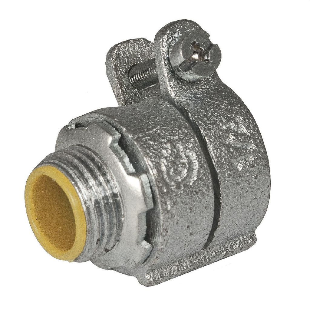 Product image for Raco 3304 1" Flex Straight Squeeze Connector, Insulated, Malleable Iron