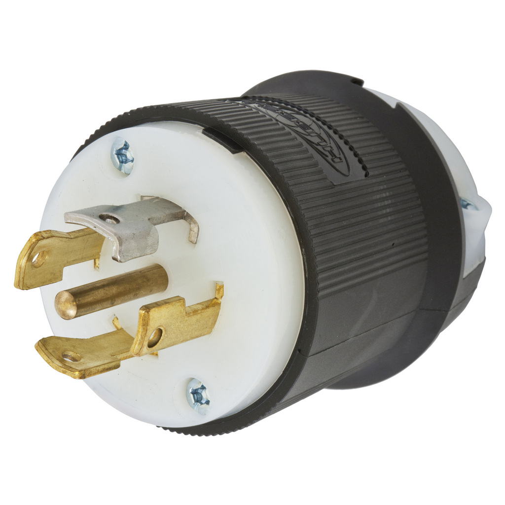 Product image for Hubbell HBL2831 30 Amp 347/600 VAC 4-Pole 5-Wire NEMA L23-30P Black and White Locking Plug