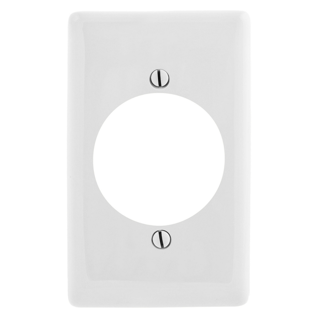 Product image for Hubbell Wiring Devices NPJ724W 1-Gang White Nylon Medium 1-Single Receptacle Wallplate