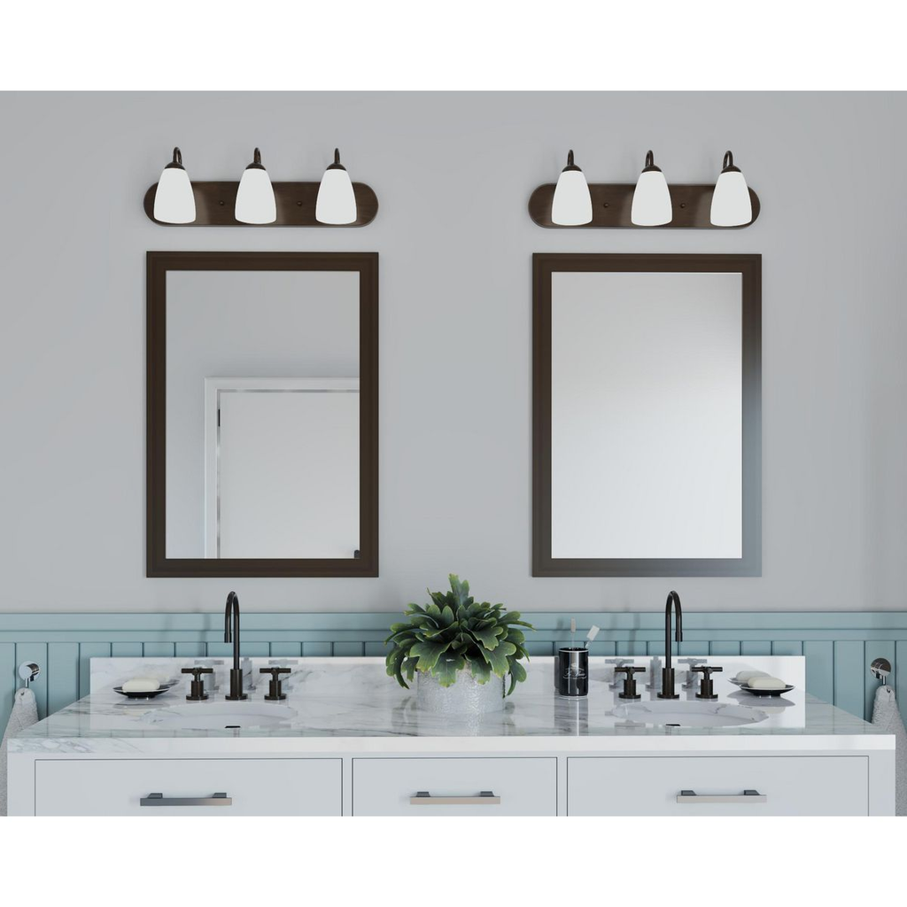 Three-Light Antique Bronze Bath Light