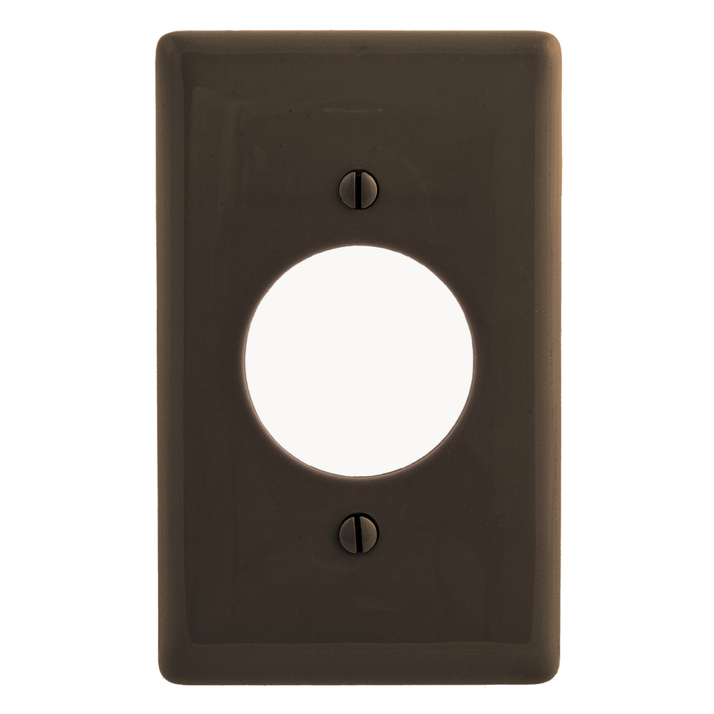 Product image for Hubbell NP720 1-Gang Brown Nylon Standard 1-Single Receptacle Wallplate