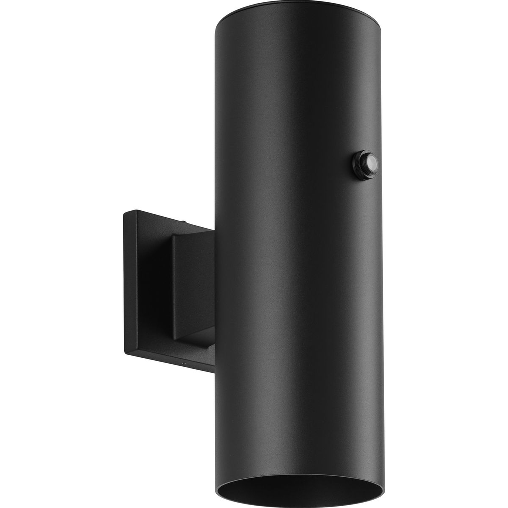Product image for Progress P550102-031-30 5" Black LED Outdoor Aluminum Up/Down Wall Mount Cylinder with Photocell