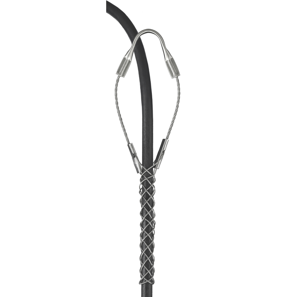 Product image for Hubbell / Kellems 02416009 Service Drop Support Grip, Light Duty, Single Eye, Single Weave, Closed Mesh, Stainless Steel, 0.70-0.81"