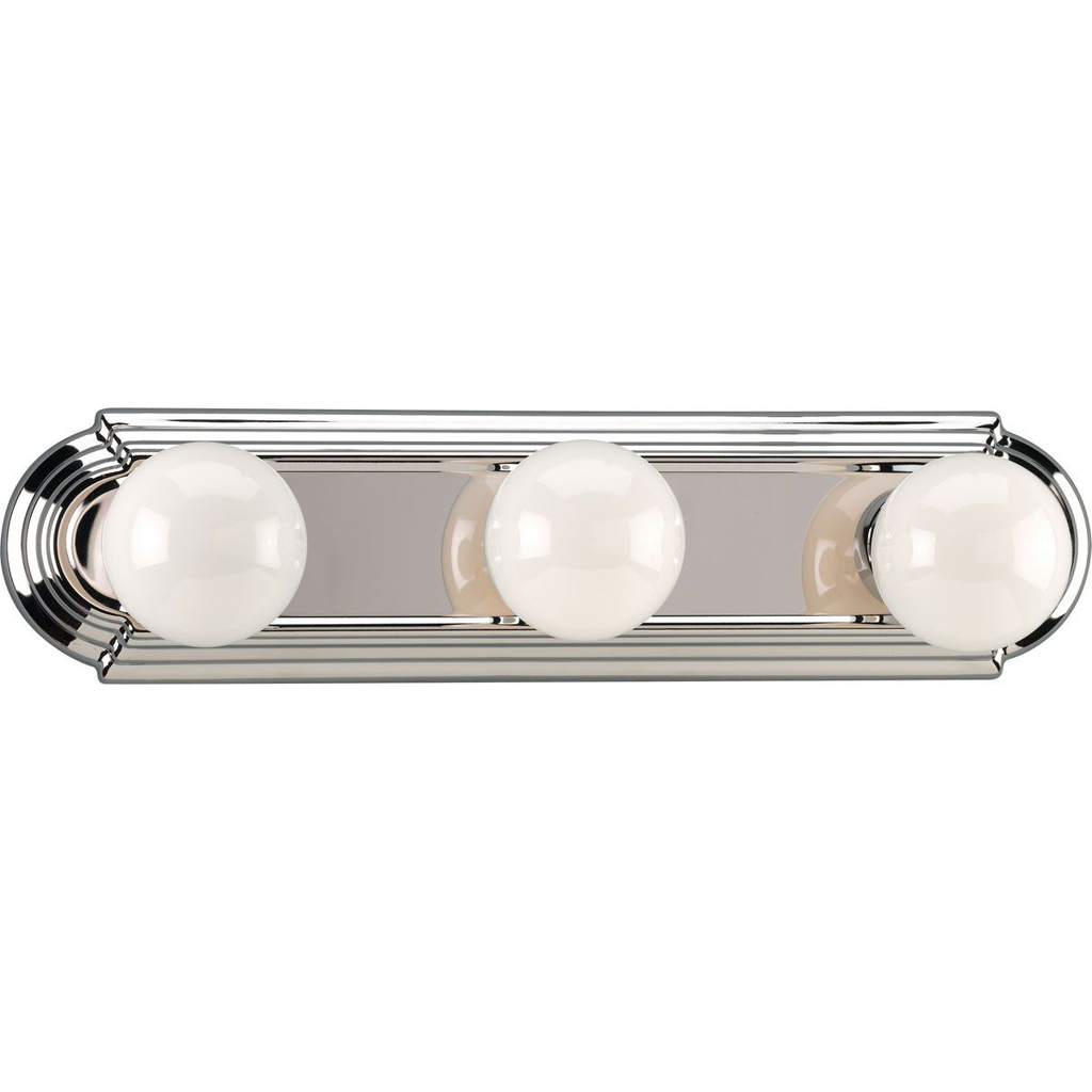 Product image for Progress P3038-15 Broadway Collection Three-Light Polished Chrome Traditional Bath Vanity Light