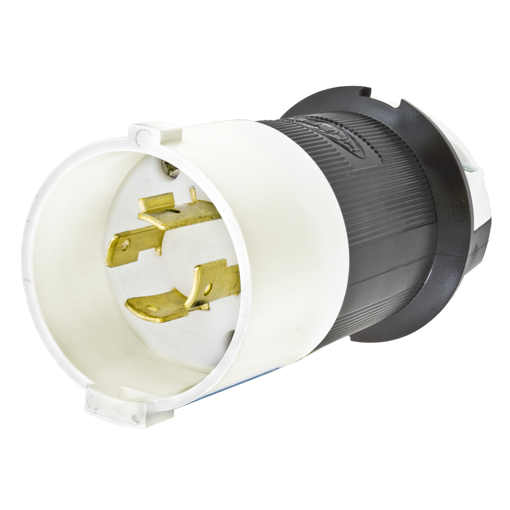 Product image for Hubbell HBL2421S 20 Amp 250 Volt 3-Pole 4-Wire NEMA L15-20P Black and White Locking Plug