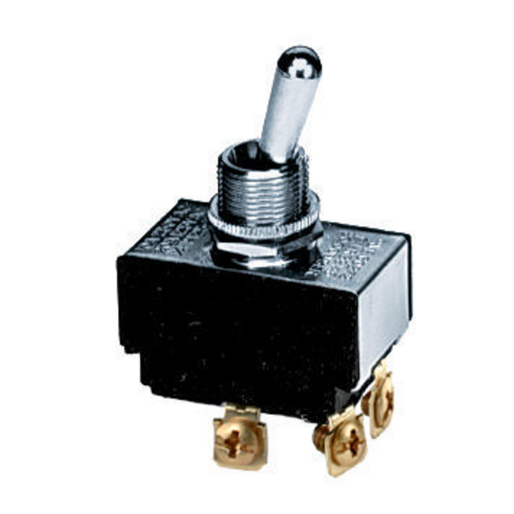 Mayer-DDS-Switches and Lighting Controls, Commercial Grade, Panel Mount and Specialty Switches, Bat Handle Switches, Double Pole Single Throw 10A 250V/10A 125V, Screw Terminals,-1