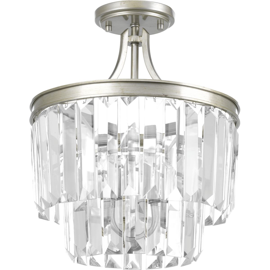 Product image for Progress P2325-134 Glimmer Collection Three-Light 15-1/2" Semi-Flush Convertible