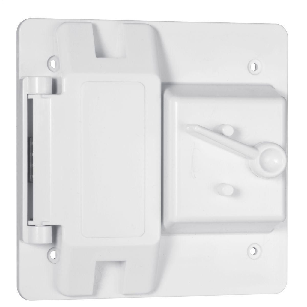 Product image for TayMac Corp PTC521WH 2-Gang White Polycarbonate Toggle and GFCI Receptacle Cover