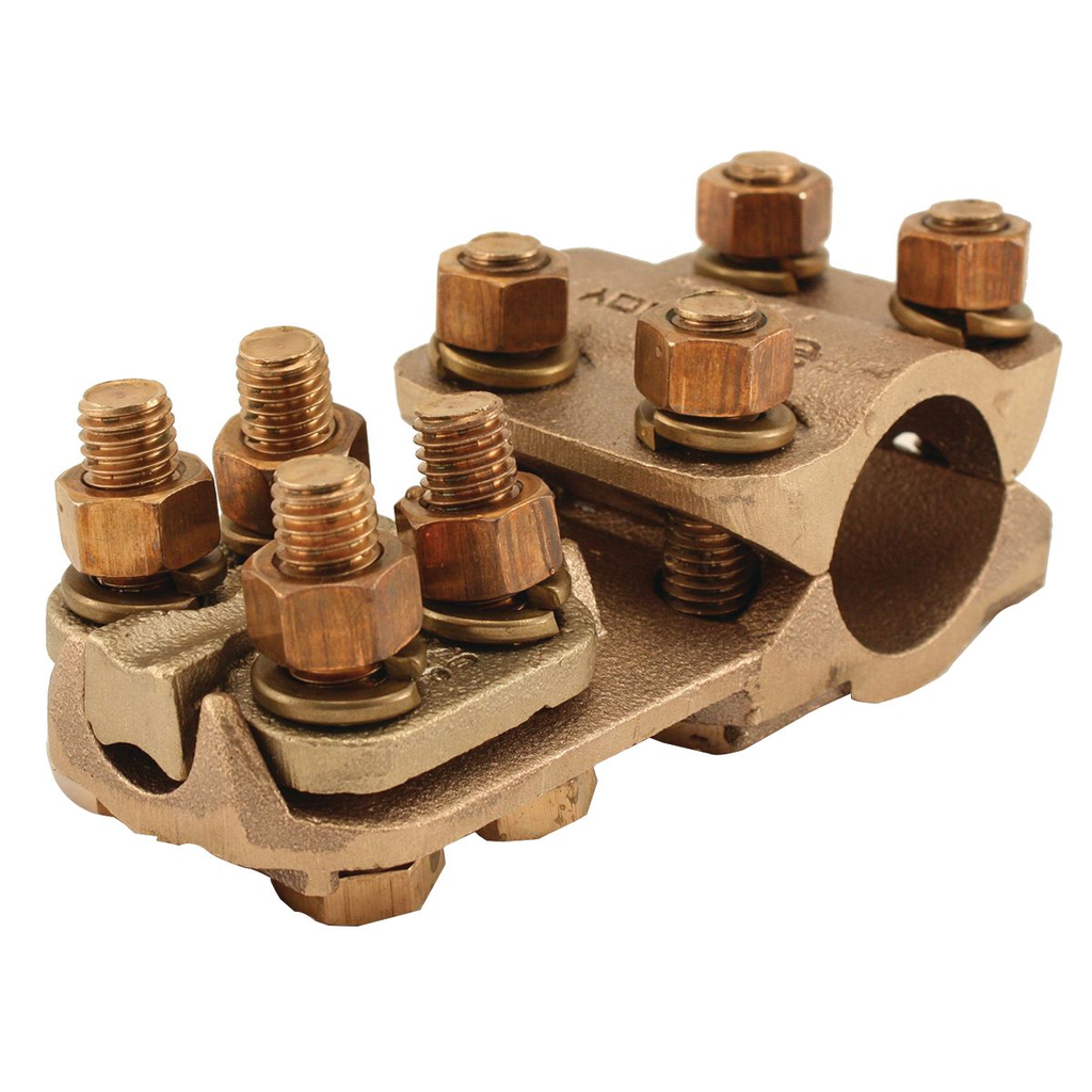 Product image for Burndy NHNT1534 Cast Cu Alloy T Connector, 592" L, 256" W, Bolted, Cu Tube to Cable, 1" IPS/EHPS (Run), 1/0 AWG-500 KCMIL (Tap), 1/2 IN-13 Bolt Size Dia, 230 kV