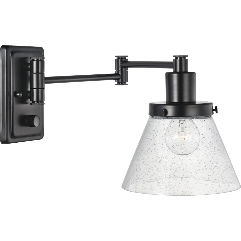 Product image for Progress P710084-031 Hinton Collection Black Swing Arm Wall Light