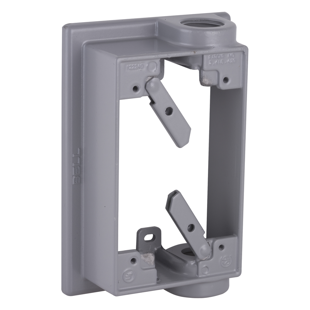 Product image for Raco 5412-0 Single Gang Swing Arm Extension Adapter, (2) 1/2" Outlets