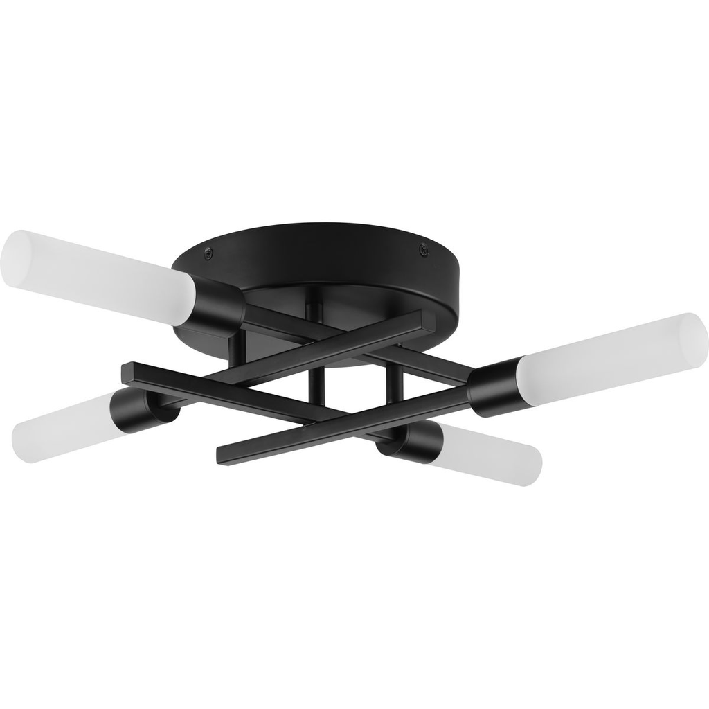 Product image for Progress P350209-031-30 Quadrant LED Collection Four-Light Matte Black Modern Style Flush Mount Ceiling or Wall Light