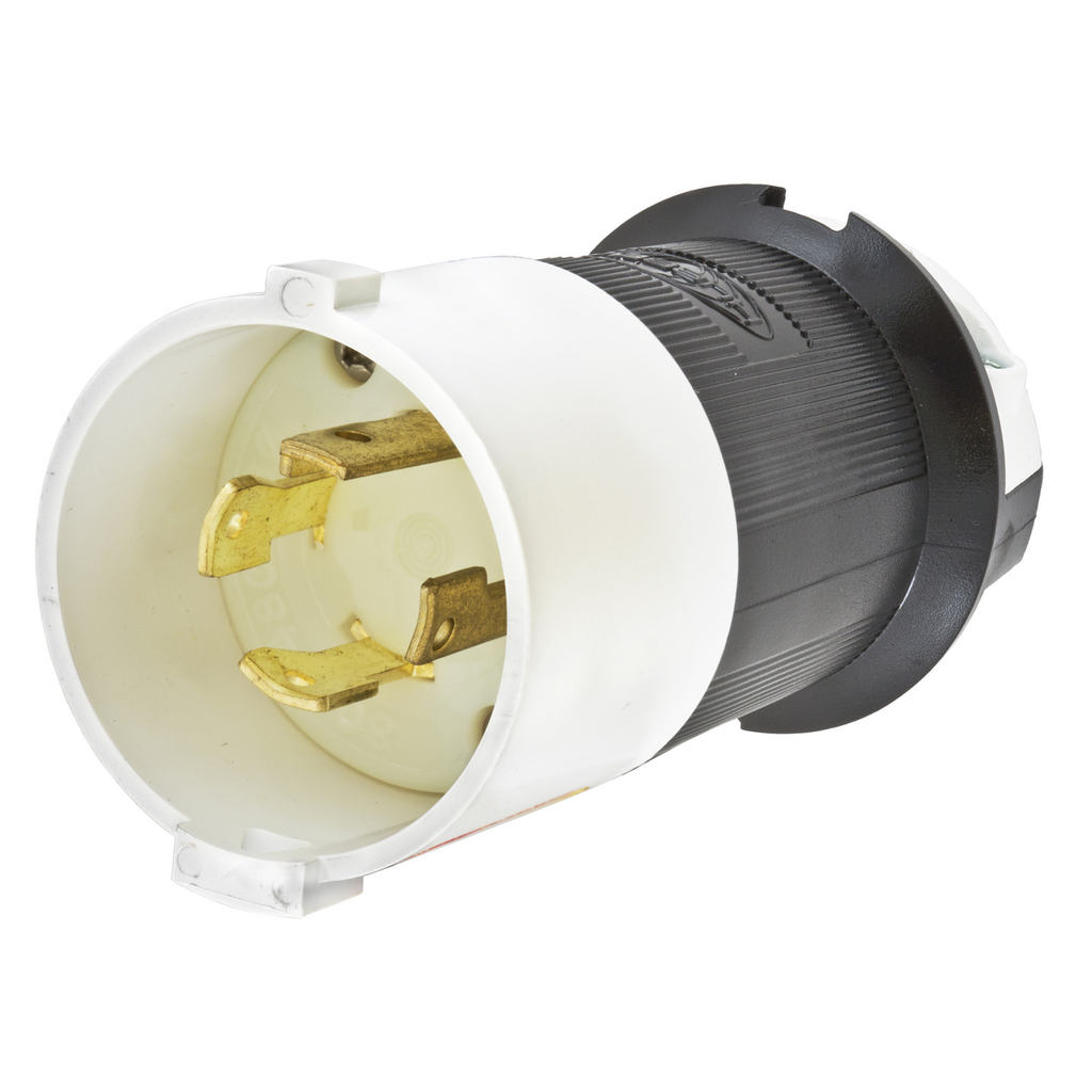 Product image for Hubbell HBL2731S 30 Amp 480 Volt 3-Pole 4-Wire NEMA L16-30P Black and White Locking Plug