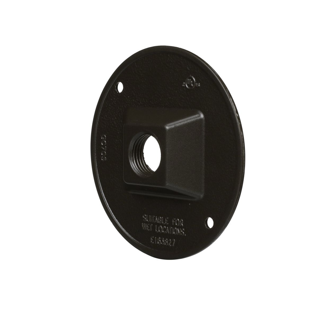 Product image for Bell 5193-2 Round Weatherproof Cluster Cover, One 1/2 in. Threaded Outlets, Bronze