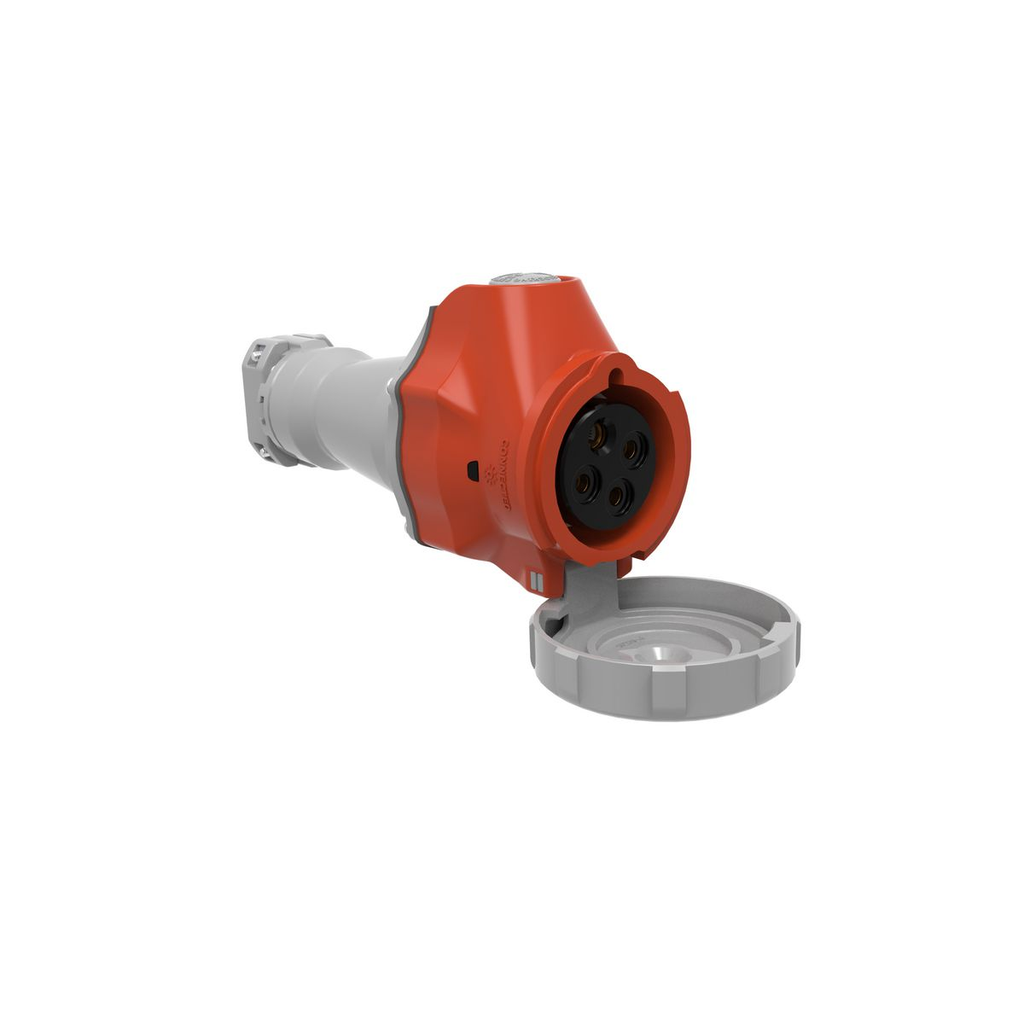 Product image for Hubbell HBLS430C7W 30 Amp 480 Volt 3-Pole 4-Wire Red IEC Pin and Sleeve Connector