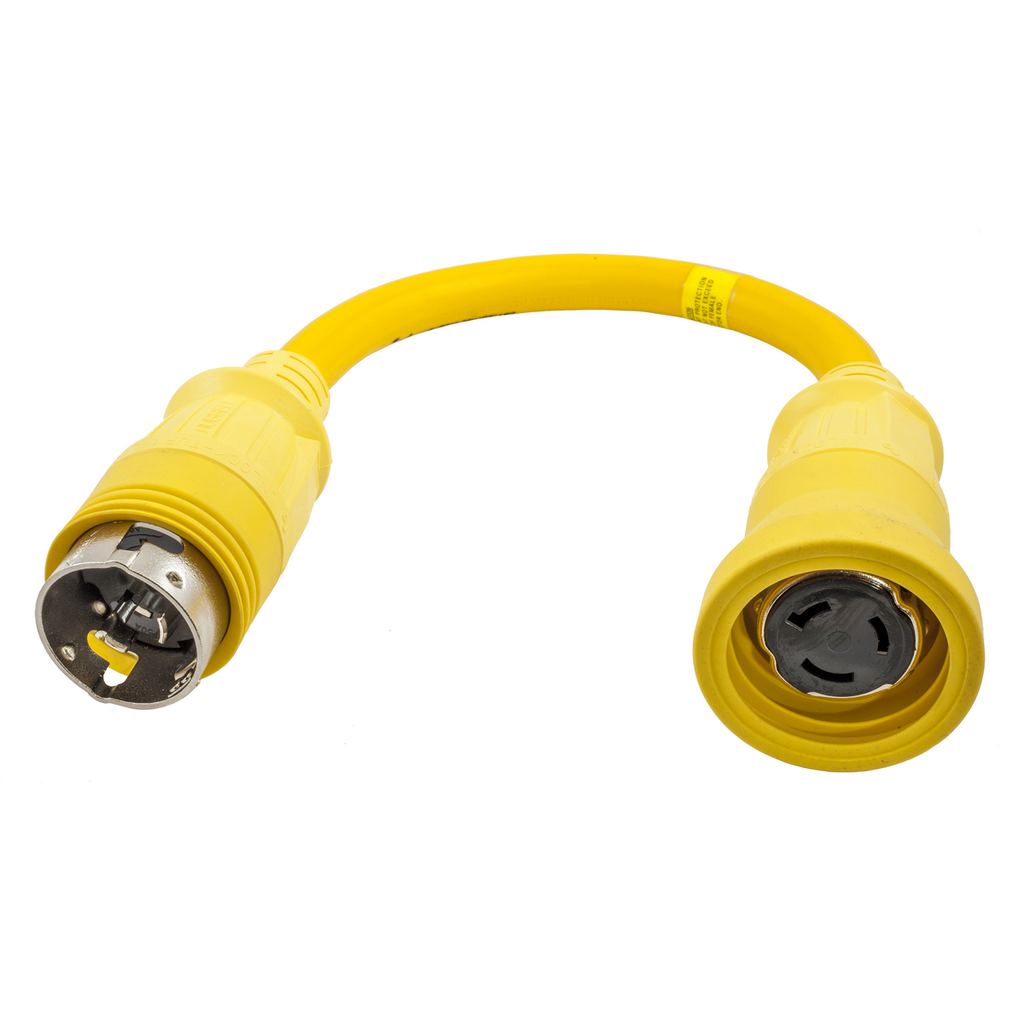 Product image for Hubbell HBL61CM72 Marine ADAPT, STR, YL, 50A L TO 50A 4W L