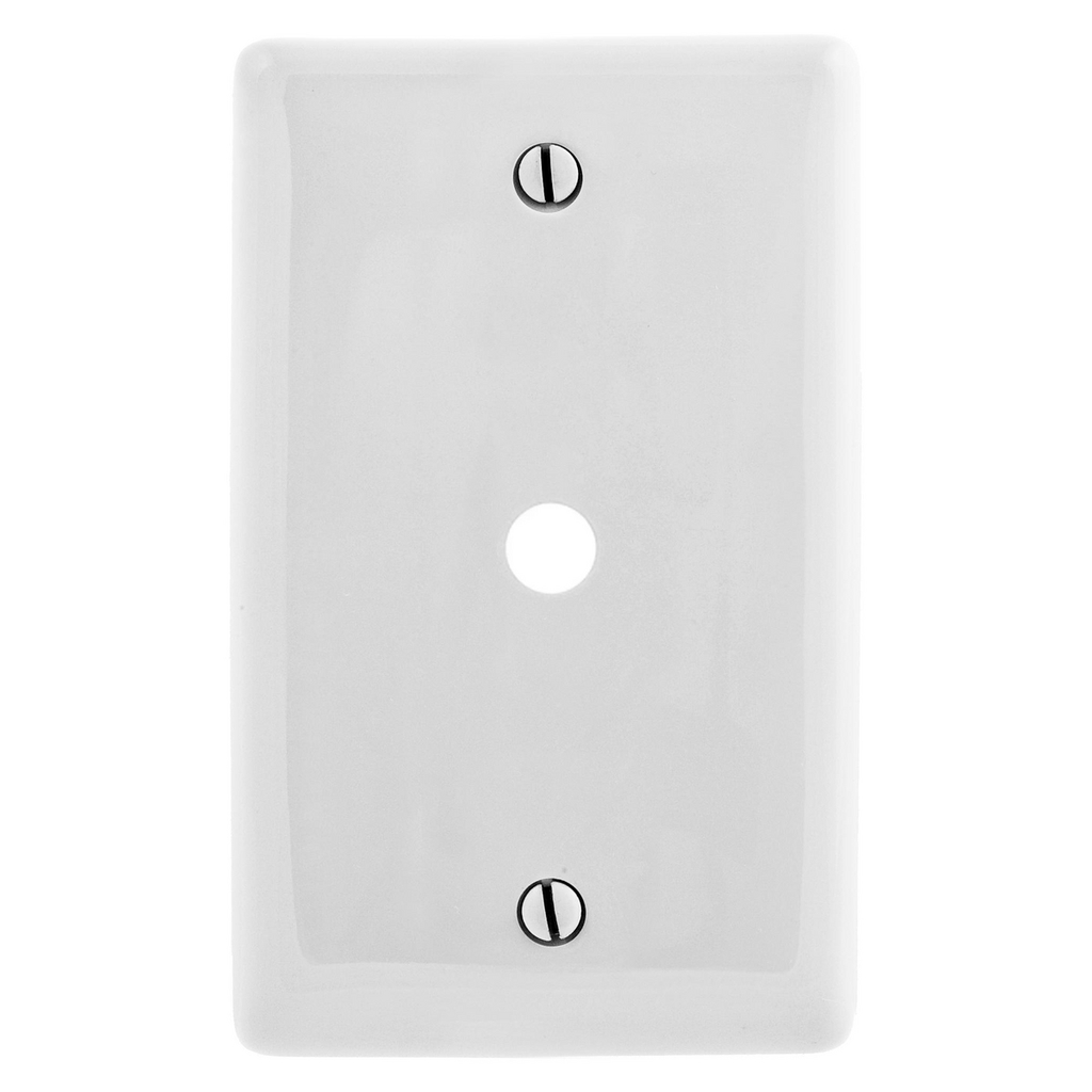 Product image for Hubbell NP11W 1-Gang White Nylon Standard 1-Telephone Box Mount Wallplate