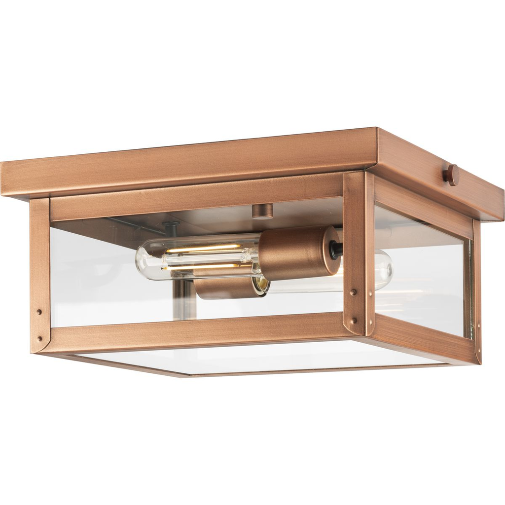 Product image for Progress P550007-169 Union Square Two-Light Antique Copper Urban Industrial Outdoor Ceiling Light