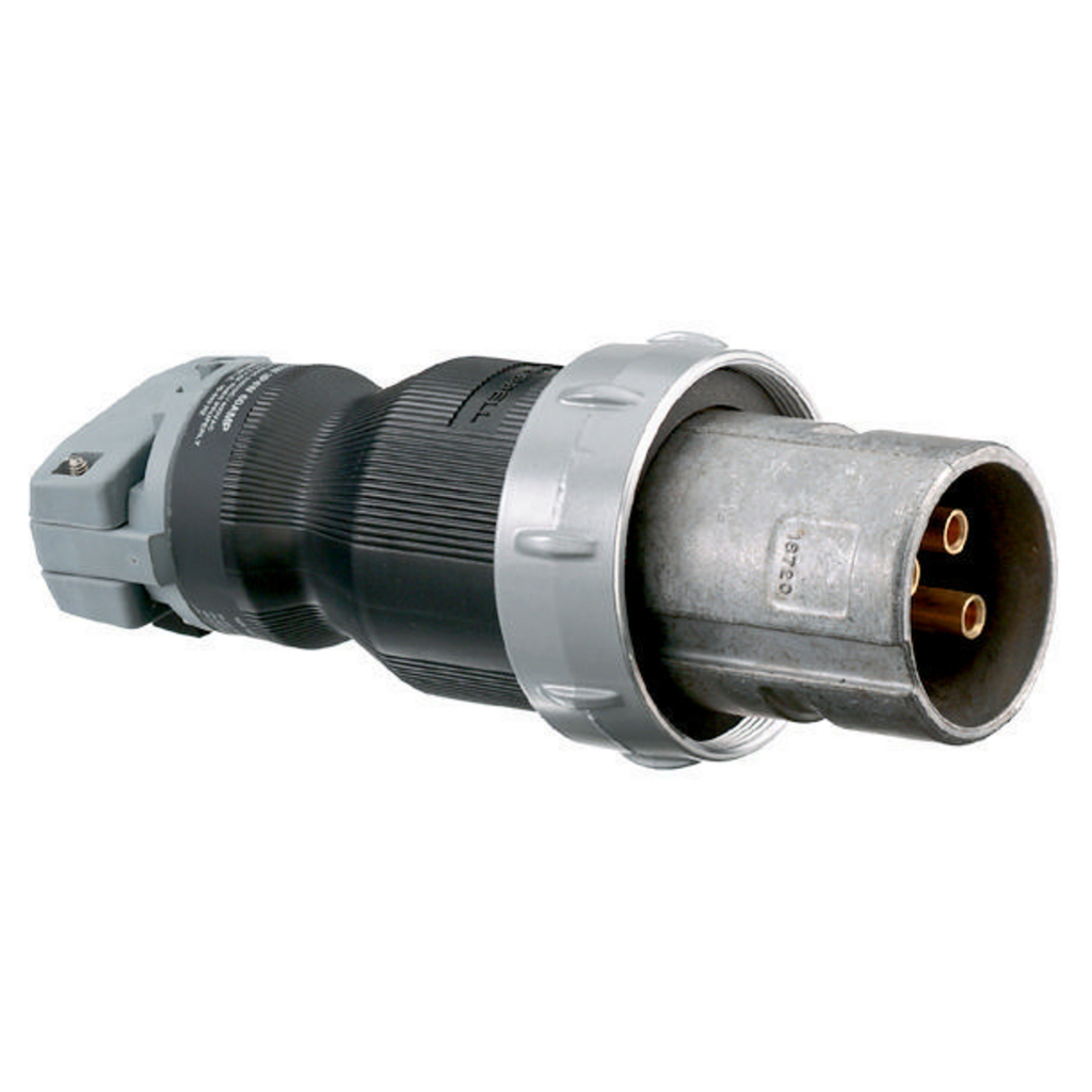 Product image for Hubbell HBL460PS1W 60 Amp 600 VAC 250 VDC 3-Pole 4-Wire Style I Watertight IEC Pin and Sleeve Plug