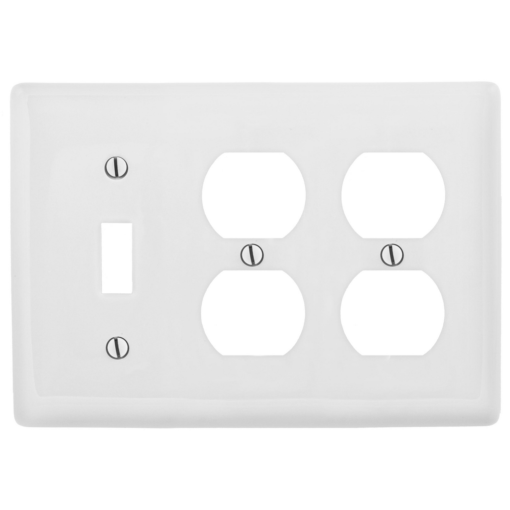 Mayer-DDS-3-Gang Wallplate, One Toggle 2-Duplex-1