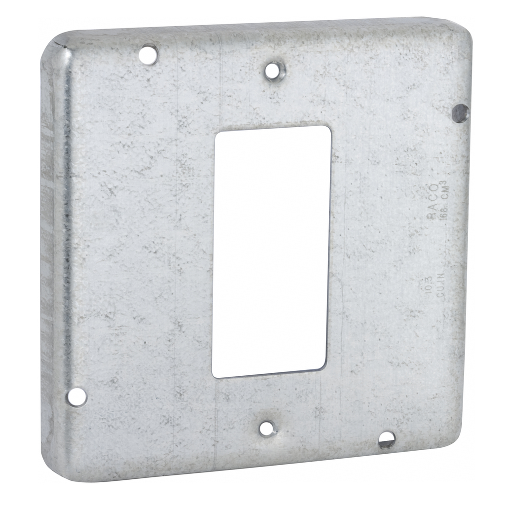 Product image for Raco 856 4-11/16" Square Cover, Exposed Work, GFCI or Decorator Device