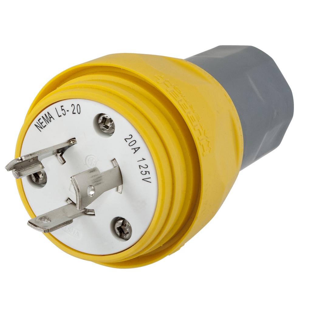 Product image for Hubbell HBL26W47 20 Amp 125 Volt 2-Pole 3-Wire Locking Plug