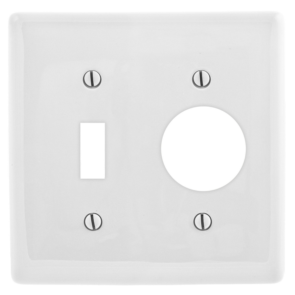 Product image for Hubbell NP17W WALLPLATE, 2-G, 1) TOG 1) .406" OPNG, WH