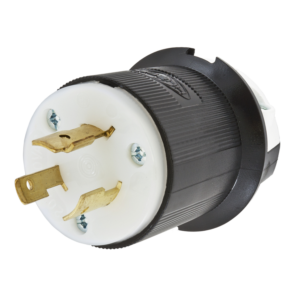 Hubbell HBL2351 20 Amp 600 Volt 2-Pole 3-Wire NEMA L9-20P Black and White Locking Plug Product image for Hubbell HBL2351 20 Amp 600 Volt 2-Pole 3-Wire NEMA L9-20P Black and White Locking Plug