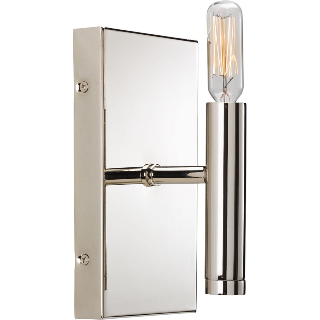 Product image for Progress P2101-104 Draper Collection One-Light Polished Nickel Luxe Bath Vanity Light