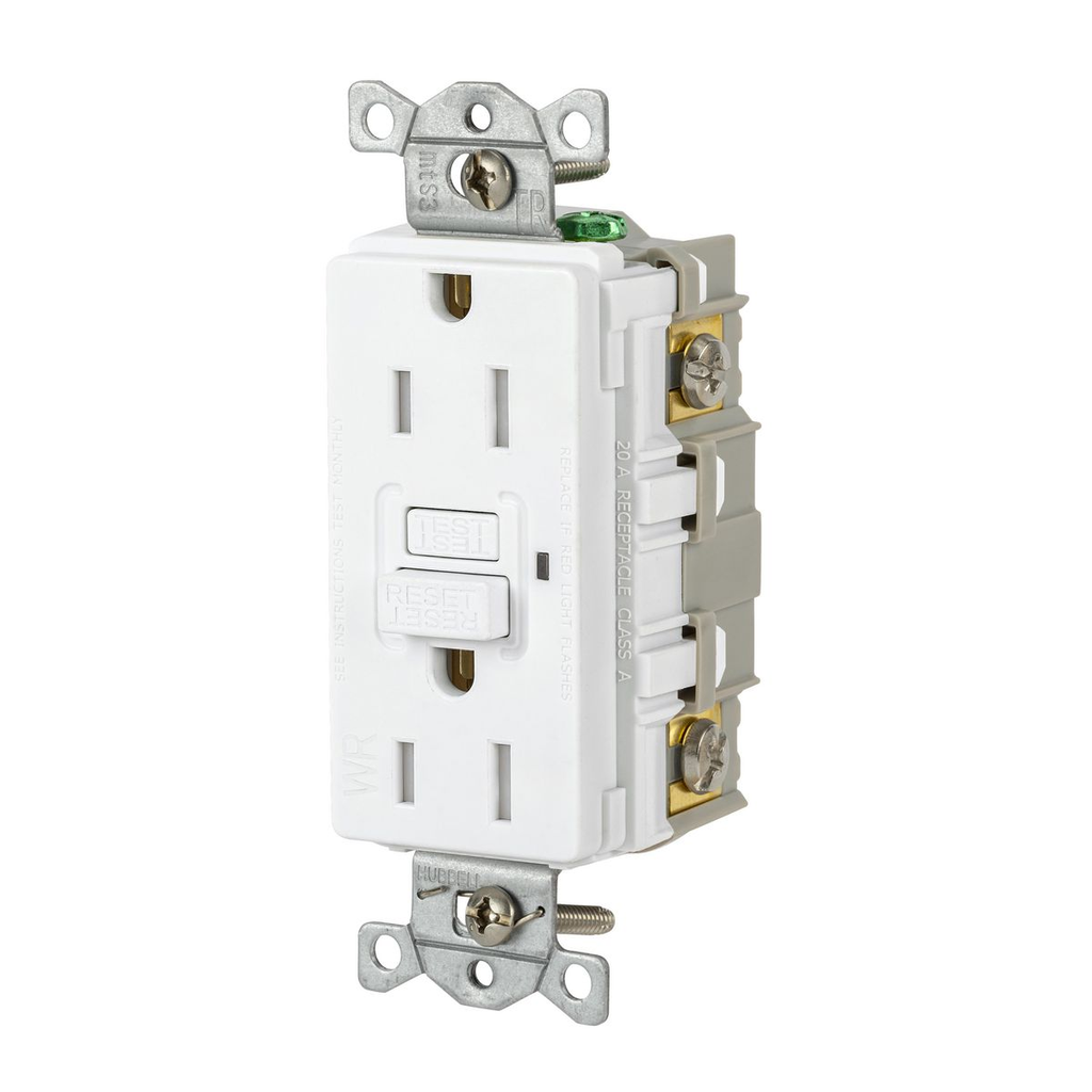 Hubbell GFRTW15W 15 AMP White 125 VAC Commercial Ground Fault Receptacle Product image for Hubbell GFRTW15W 15 AMP White 125 VAC Commercial Ground Fault Receptacle