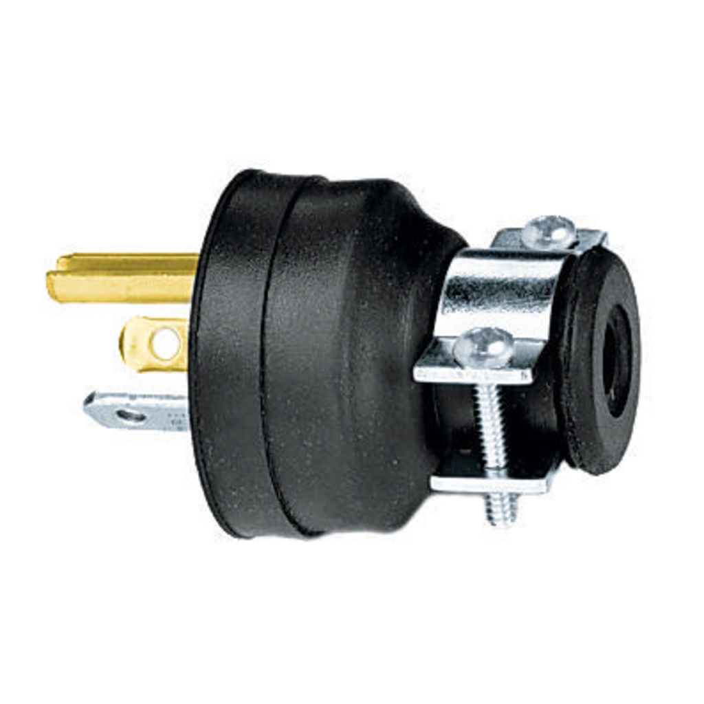 Product image for Hubbell HBL5929 15 Amp 277 Volt 2-Pole 3-Wire NEMA 7-15P Black Straight Blade Plug