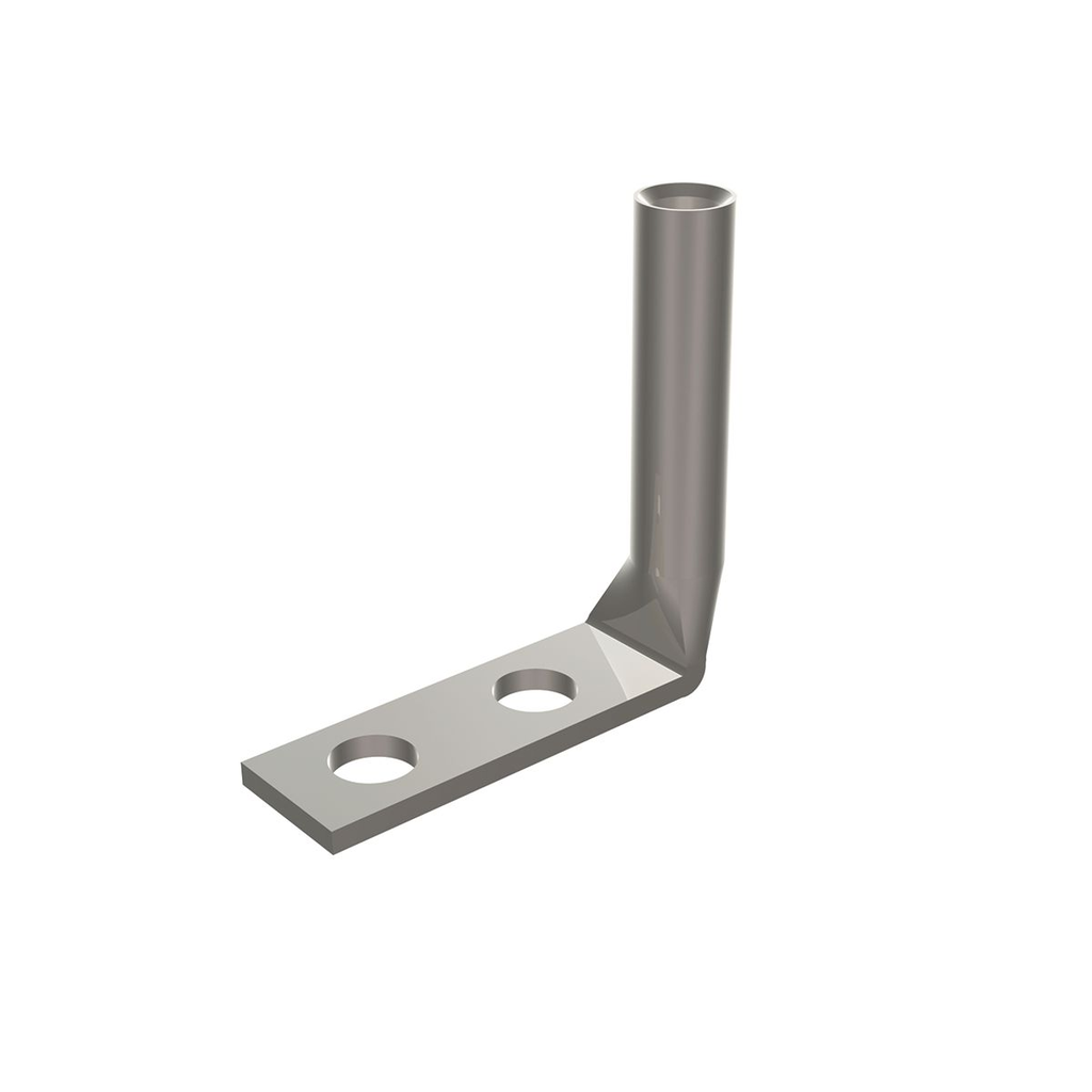 Burndy YA282N90 Copper Compression Lug, 2 Hole w/o Inspection Window, 4/0 AWG, 1/2" Stud, Long Barrel, Tin Plated Product image for Burndy YA282N90 Copper Compression Lug, 2 Hole w/o Inspection Window, 4/0 AWG, 1/2" Stud, Long Barrel, Tin Plated