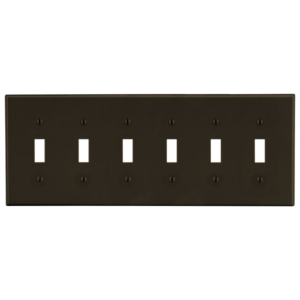 Product image for HWDK P6 WALLPLATE, 6-G, 6) TOG, BR