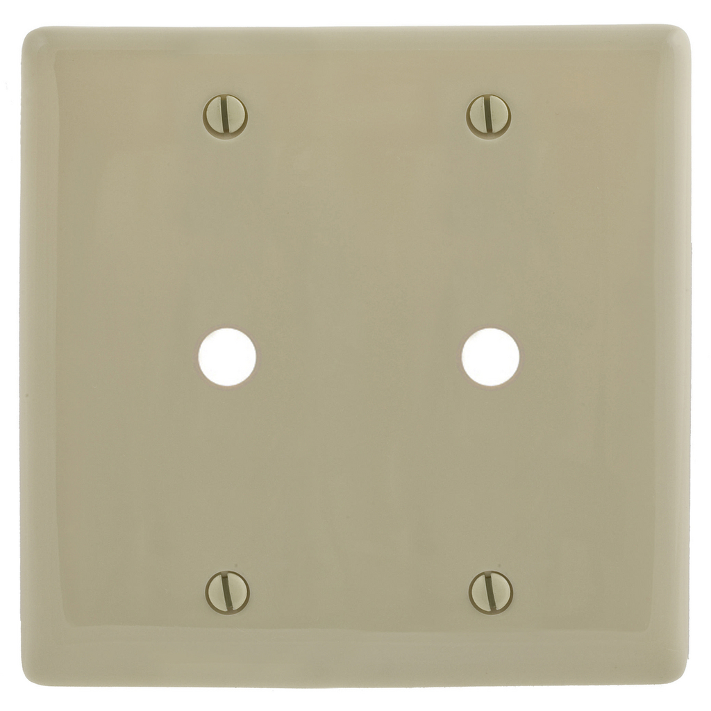 Product image for Hubbell NP21I 2-Gang Ivory Nylon Standard 2-Telephone Box Mount Wallplate