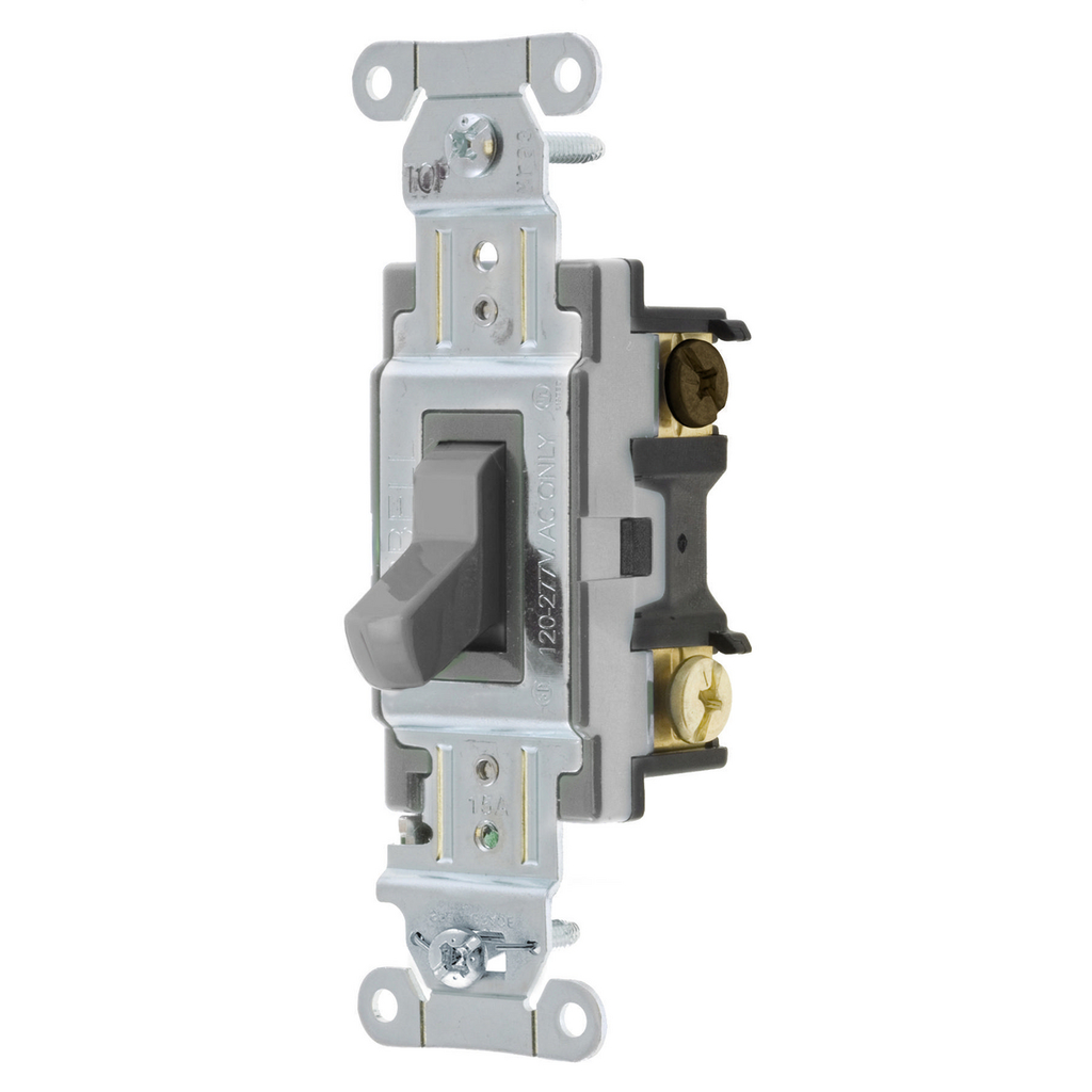 Product image for Hubbell CSB415GY SWITCH, COMM, 4W, 15A 120/277V, B+S, GY