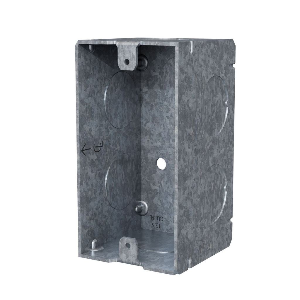 Product image for Raco 674 4" x 2" Handy Box, 2-1/8" Deep, 3/4" End Knockouts, Welded