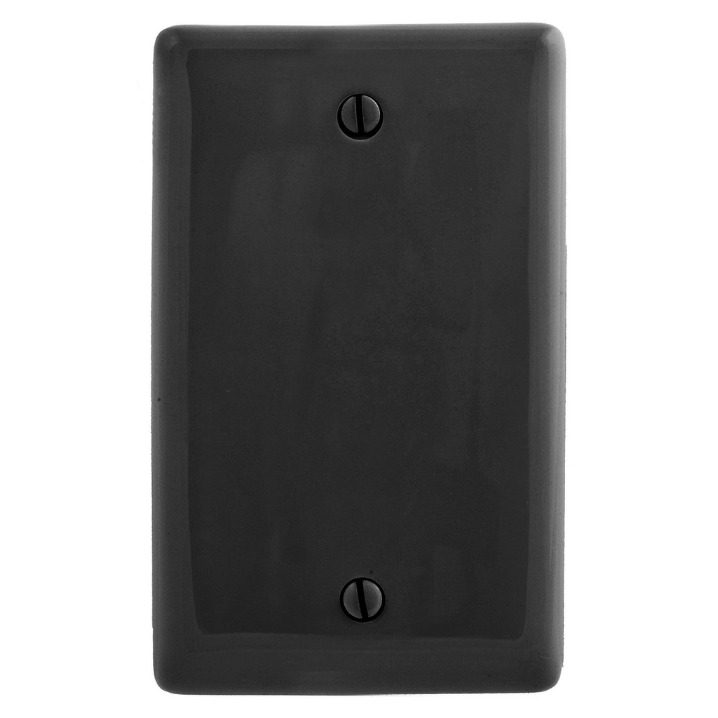 Product image for Hubbell Wiring Devices NPJ13BK 1-Gang Box Mount Blank Mid-Size Wall Plate