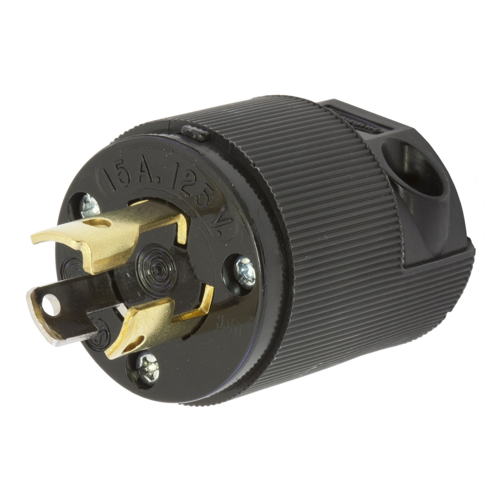Hubbell HBL4720CBK Locking Plug, 15A 125V, L5-15P, BK Product image for Hubbell HBL4720CBK Locking Plug, 15A 125V, L5-15P, BK