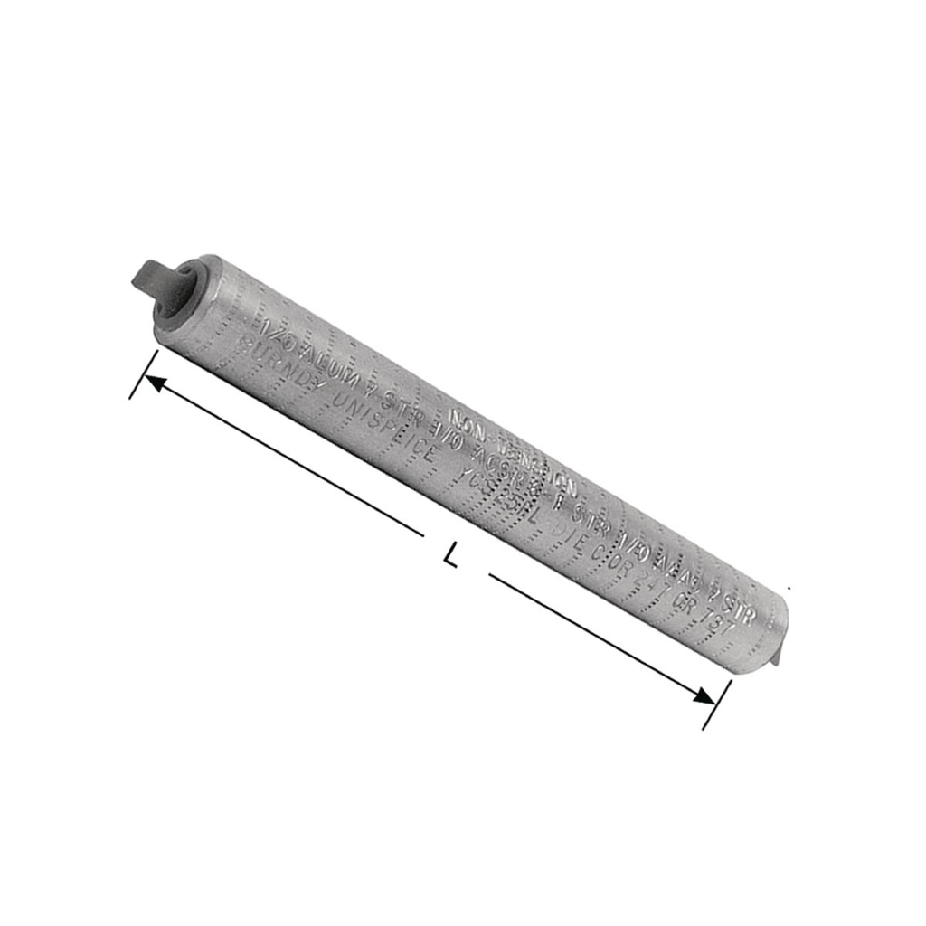 Product image for Burndy YCS321RL HYSPLICE AL sleeve with staked cable stop, designed to withstand jumper loop tensile and vibration stresses ANSI C1194 CLASS 2 (PARTIAL TENSION), Index:655