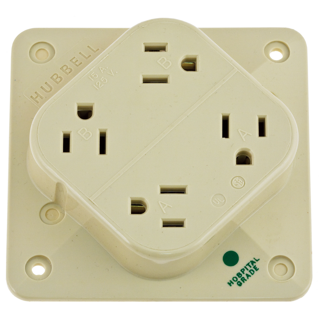 Product image for Hubbell HBL415HI4-PLEX HG Receptacle, 15A 125V, 5-15R, IV