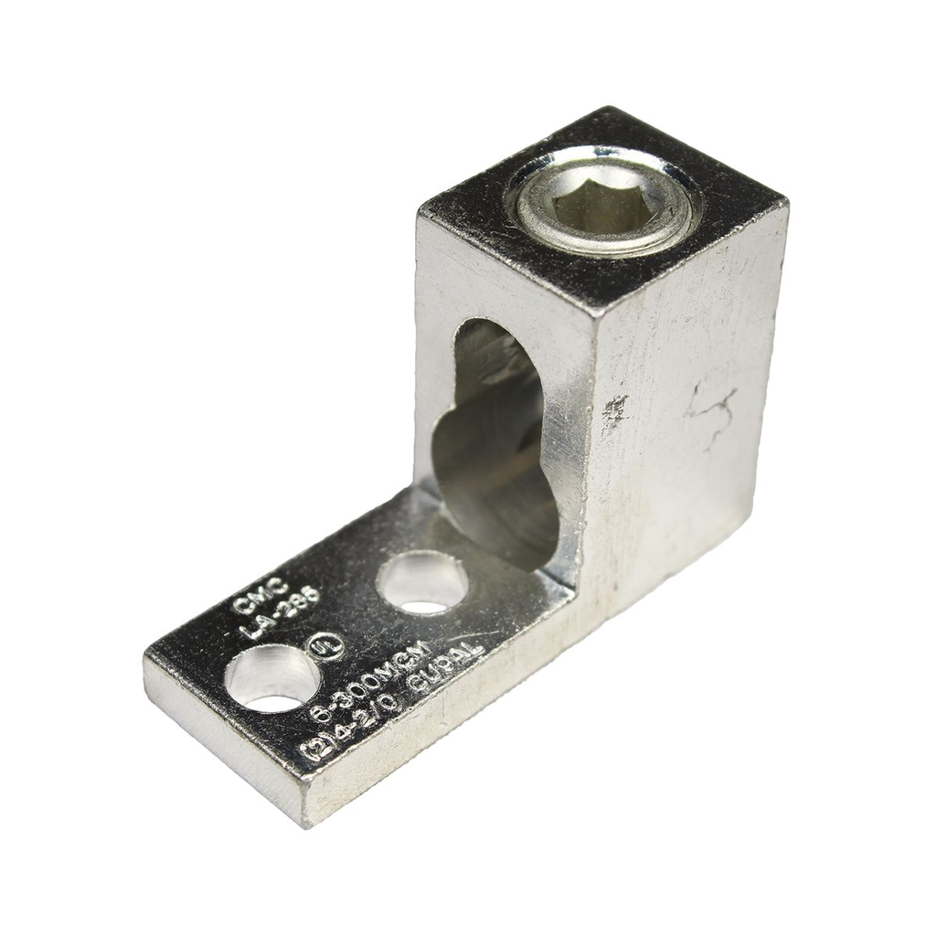 Product image for Burndy KA30226U Universal Terminal, #2 Stranded - 300 kcmil if ONE conductor; #4 Stranded - 1/0 Stranded if TWO conductor; CSA Certified, UL Listed