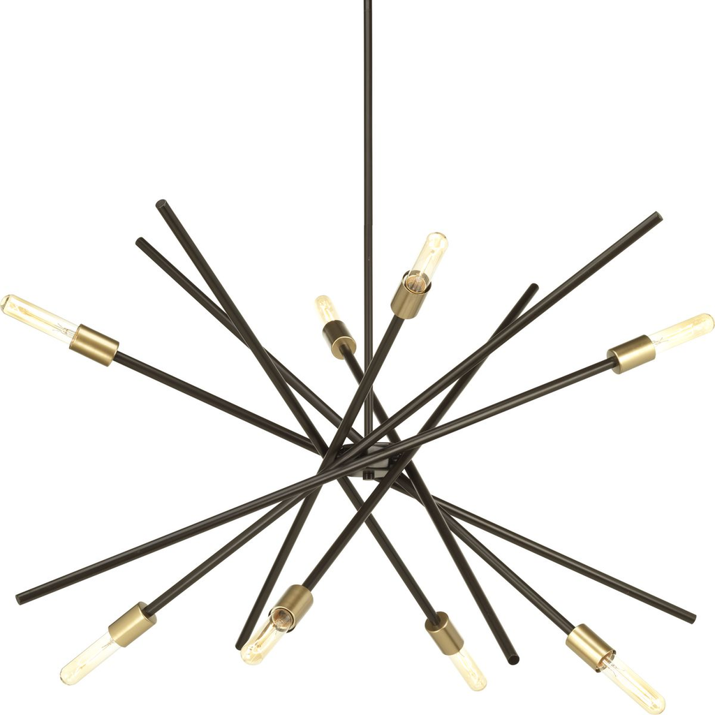 Product image for Progress P400109-020 Astra Collection Eight-Light Antique Bronze Mid-Century Modern Chandelier Light