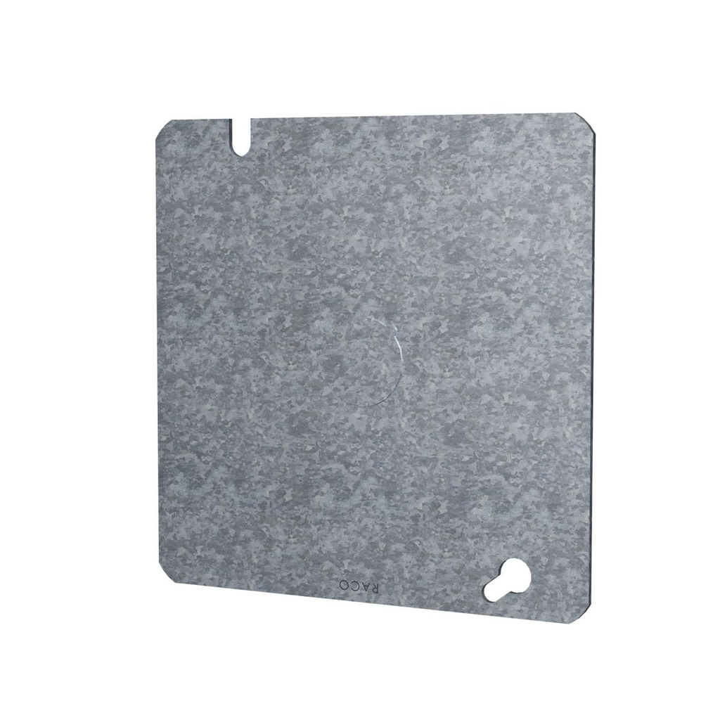 Product image for Raco 833 4-11/16" Square Box Cover, Flat 1/2" Knockout in Center