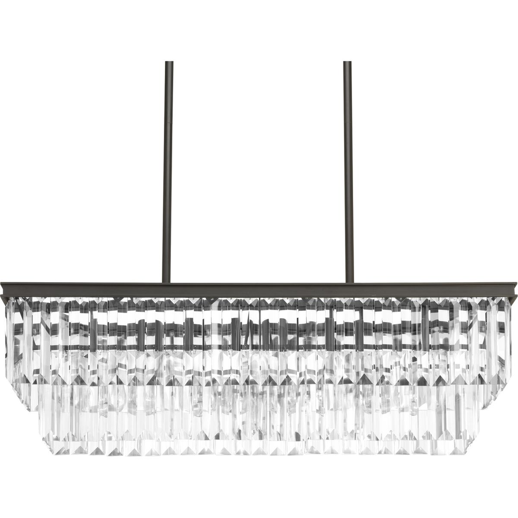 Product image for Progress P400101-020 Glimmer Collection Four-Light Antique Bronze Luxe Linear Chandelier Light